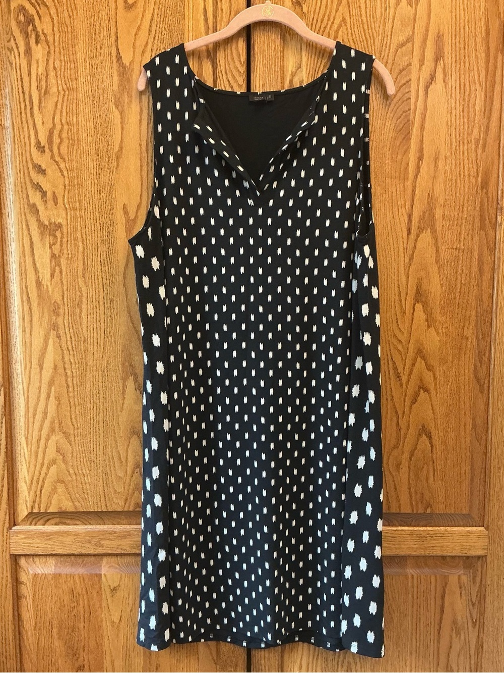 J. Jill Black Dress with White Dot Pattern Size XL